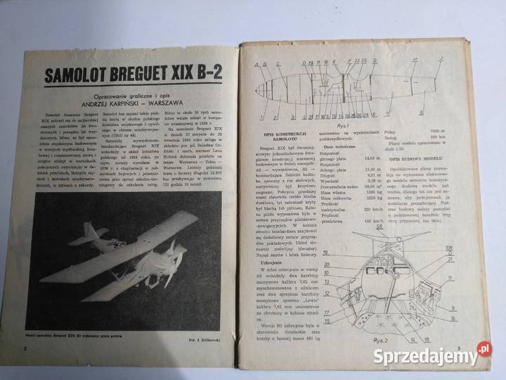 Mały Modelarz 41987 Samolot Breguet XIX B2 śląskie sprzedam