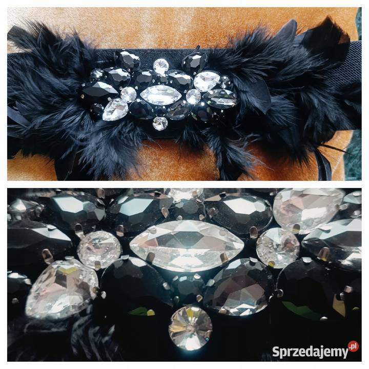 Pasek DamskiGUMA OZDOBNA BIŻUTERIA cekiny