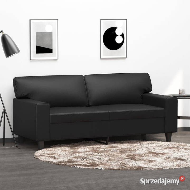 2osobowa sofa czarna 140 sztuczna skóra WM359417 Sofy i kanapy mazowieckie Warszawa
