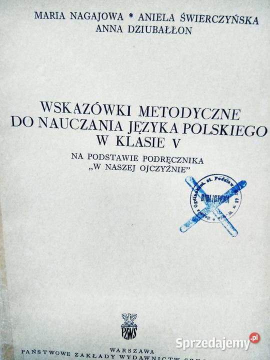 Wskazówki metodyczne do nauczania polskiego 5 Warszawa sprzedam