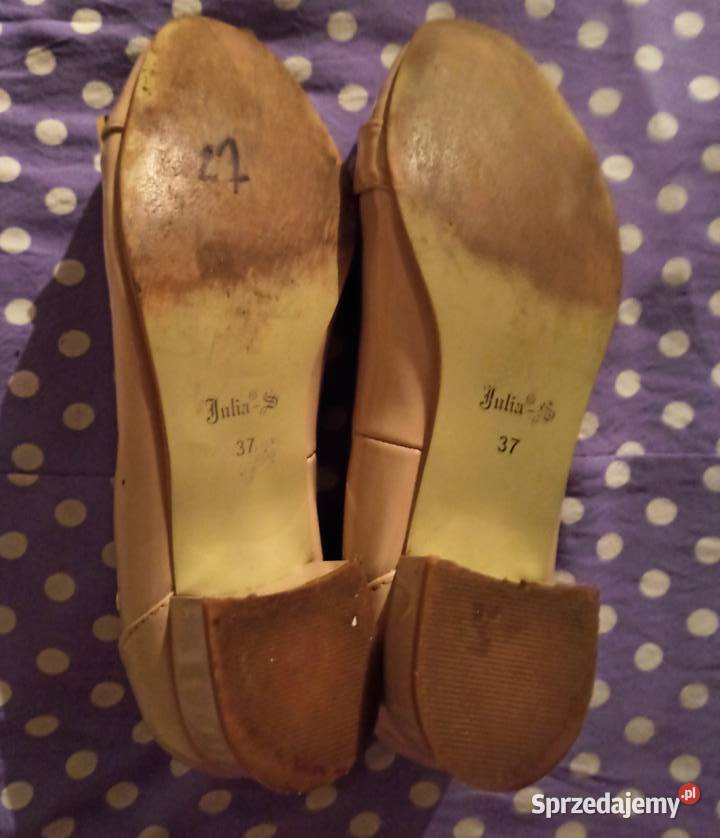 beżowe lakierowane czółenka skóra ekologiczna Czółenka Częstochowa