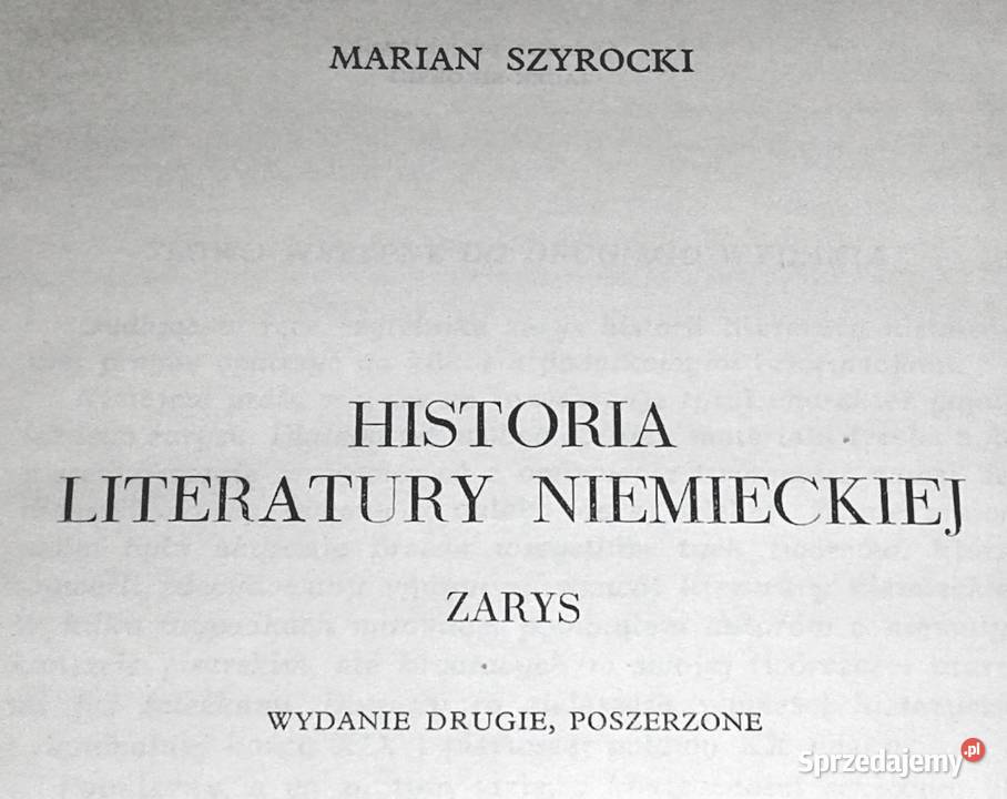 Dzieje literatury niemieckiej Marian Szyrocki lubelskie sprzedam