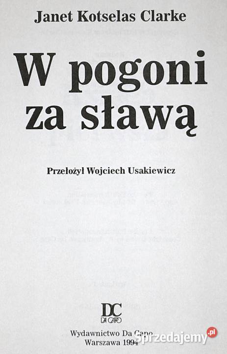 W pogoni sławą Janet Kotselas Clarke miękka Chełm