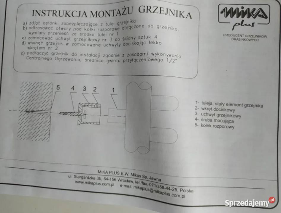 Grzejnik Drabinkowy Stalowy Biały 530 x 540 Budownictwo i akcesoria Kalisz