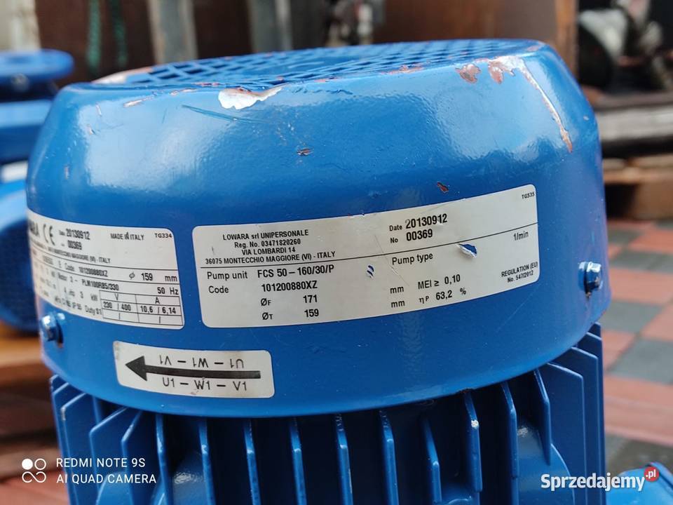 Pompa Odśrodkowa Liniowa Lowara FCS 5016030P 3KW Nowy Tomyśl sprzedam