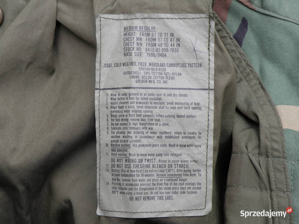 Kurtka m65 woodland medium regular 96r Wrocław