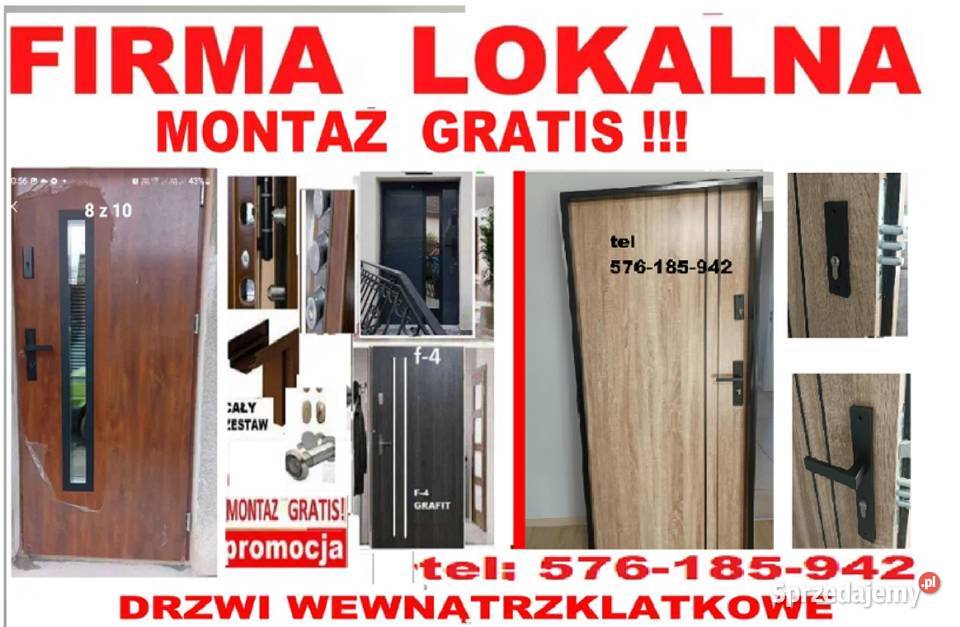 Drzwi zewnętrzne drewniane i metalowe z montażem Wieliczka sprzedam
