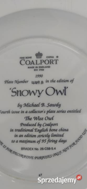 COALPORT piękny talerz dekoracyjny Pabianice