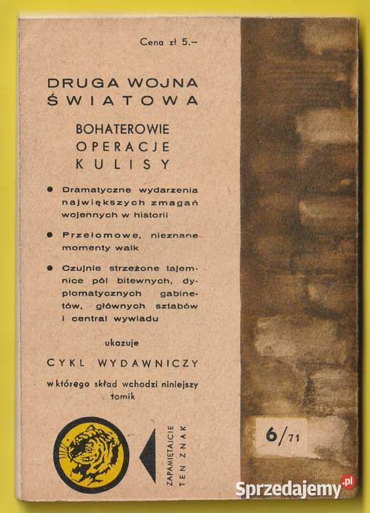 ŻÓŁTY TYGRYS WYROK NA MIASTO 1971 miękka Łódź
