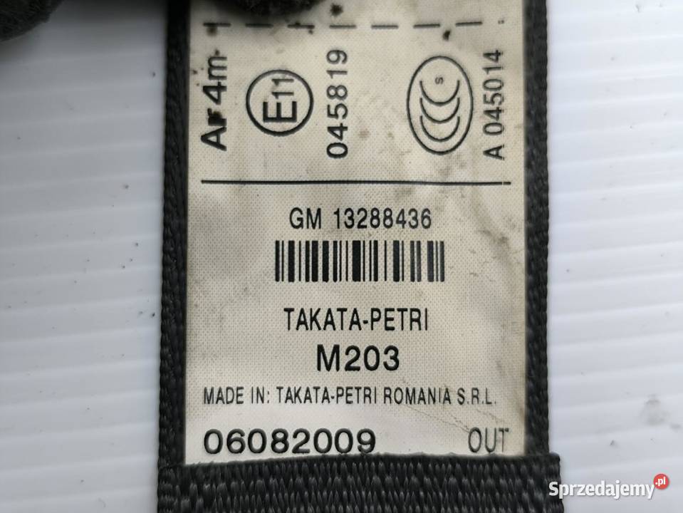 PAS BEZPIECZEŃSTWA TYŁ OPEL INSIGNIA A 20CDTI osobowe wielkopolskie