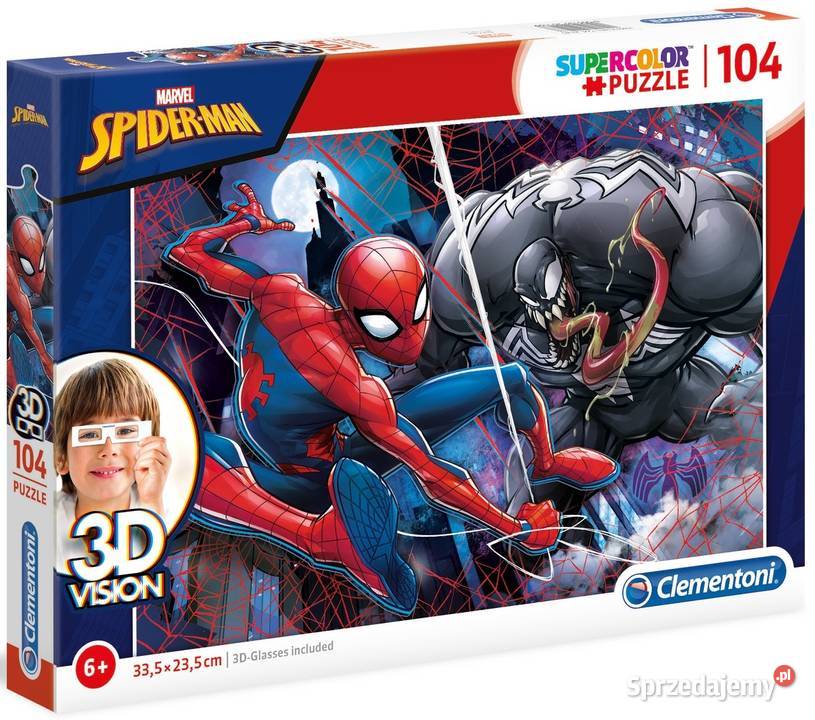Puzzle Marvel SpiderMan 104 el Okulary 3D Vision Mogilany