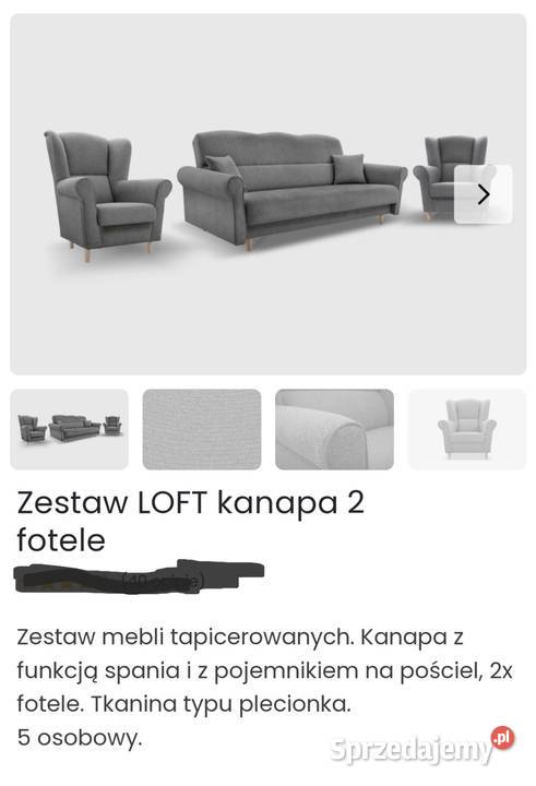 Kanapa i 2 fotele 101cm Komplety wypoczynkowe Działdowo