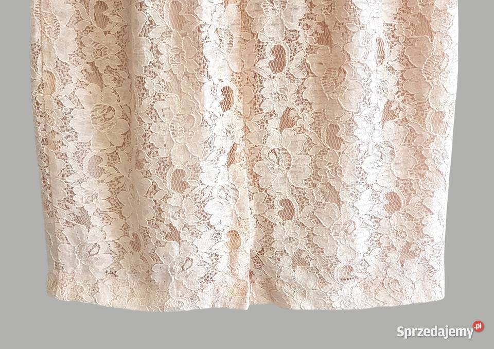 Damska sukienka koronkowa pudrowy róż na Spódnice i sukienki Chrzanów sprzedam
