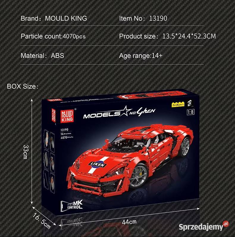 Mould king Technic RC Lykan Hypersport Milanówek