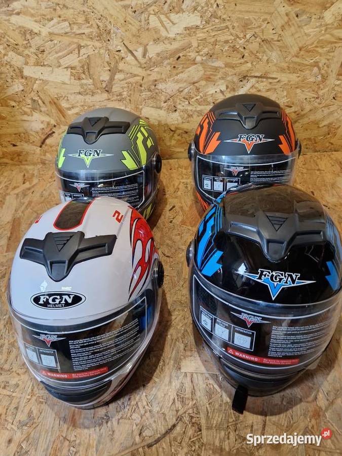 Kask Fgn Czarny Niebieski Biały Popielaty Głogowa