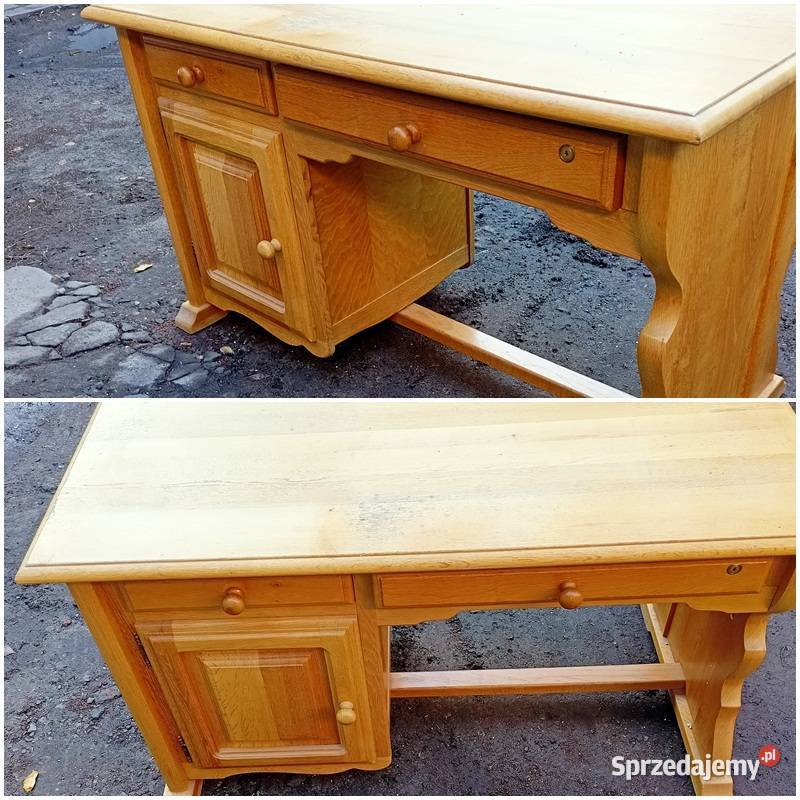 Biurko Drewniane Masywne Uniwersalne Prawe lewe Zabrze