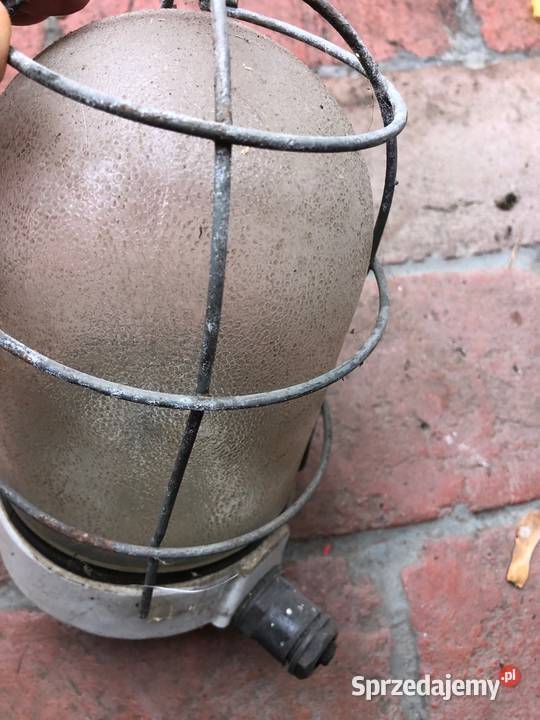 Lampa lofty PRL porcelanowa szklana garażowa do Poznań