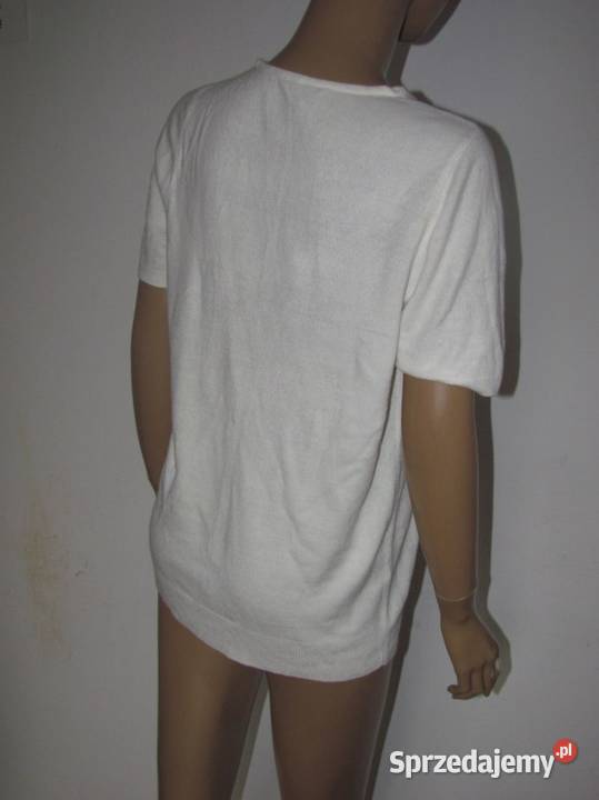 bluzeczka top sweterek kremowy rękaw LOVE