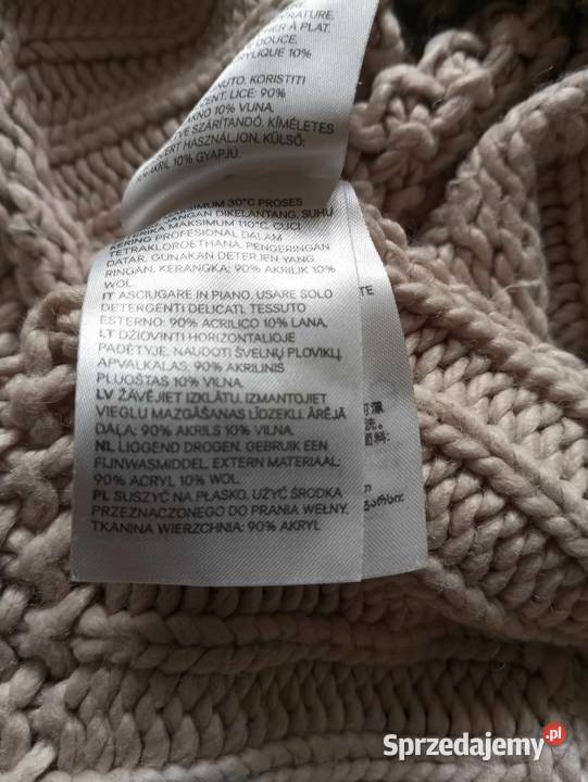 Gruby kremowy sweter półgolf beżowy HM 36 Swetry i golfy sprzedam