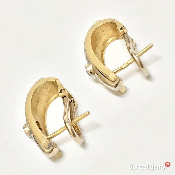 Złote KOLCZYKI 14K NOWOCZESNE STYLOWE złote Warszawa