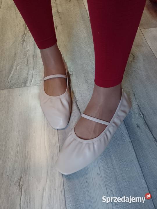 41 SEQWL Beżowe Baleriny wieczorowe z Londynu Kraków sprzedam