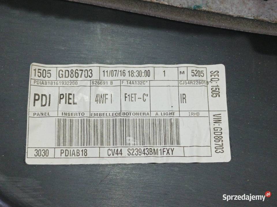 TAPICERKA BOCZEK LEWY PRZÓD KIEROWCY MK2 EU Ford