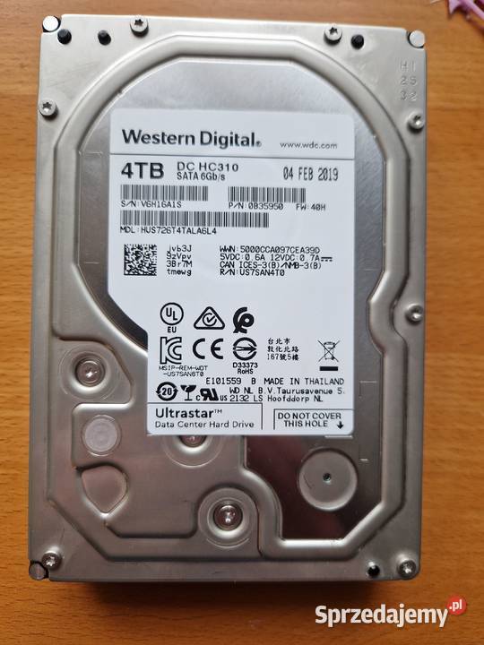 Dysk HGST WD Ultrastar DC HC310 4TB 35 HDD SATA Dębica