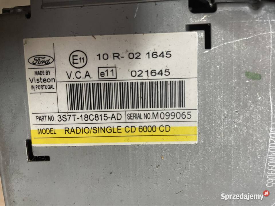 3S7T18C815 radio fabryczne 6000CD ford Mondeo Szczecin