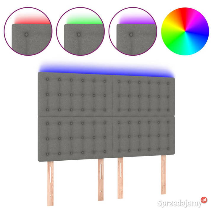 Zagłówek do łóżka z LED ciemnoszary 144x5x118128 Warszawa