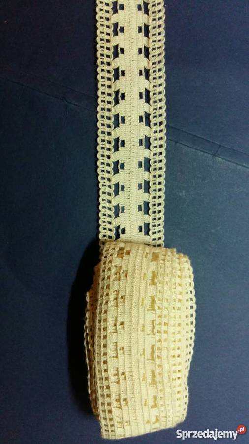 Biała taśma satynowaWstawki koronkiPasmanteria Łódź