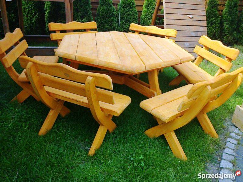 Meble ogrodowe barowe drewniane z Chojnice sprzedam