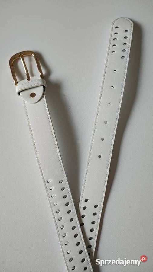 Pasek damski szeroki biały Galanteria i dodatki