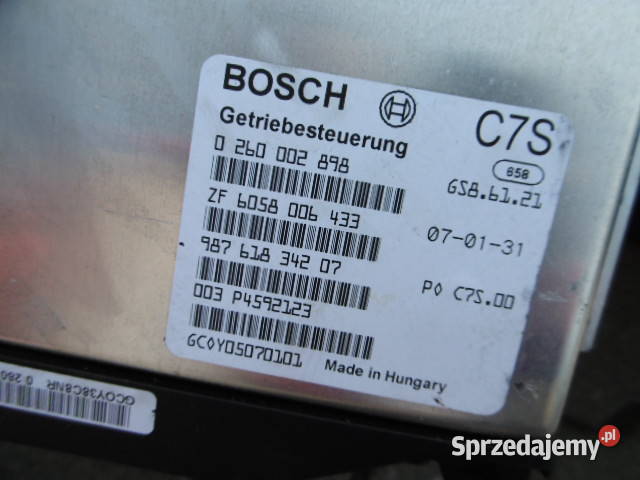 MODUŁ STEROWNIK SKRZYNI PORSCHE BOXSTER 987 34i osobowe Układ elektryczny, zapłon