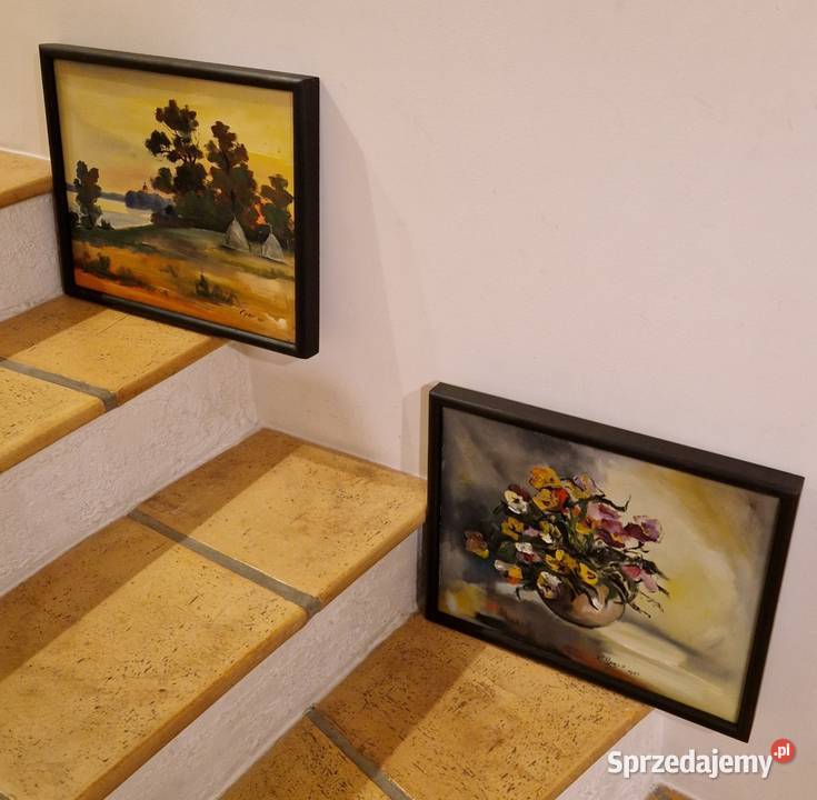 OBRAZ z martwą naturą z kwiatami w wazonie Lublin sprzedam