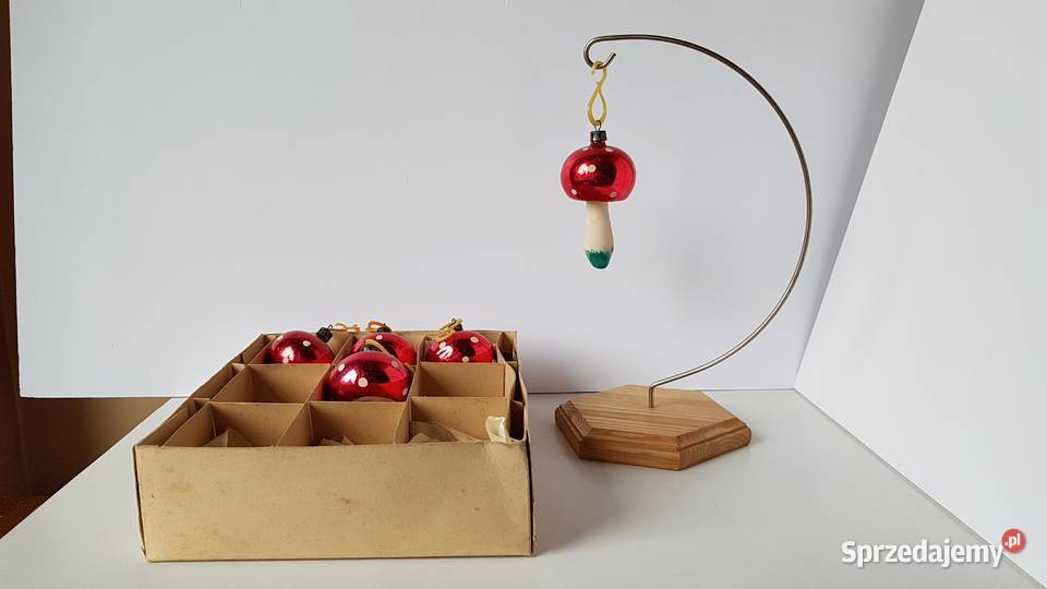 Szklane stare bombki choinkowe grzybki Dąbrowa Górnicza