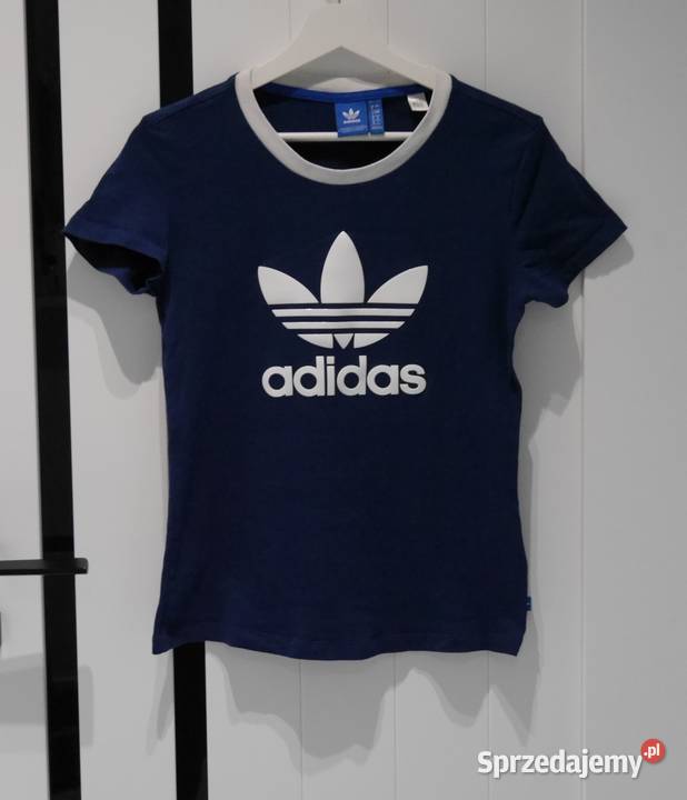 Adidas świetna koszulka gumowane logo 34 XS Bez wzoru