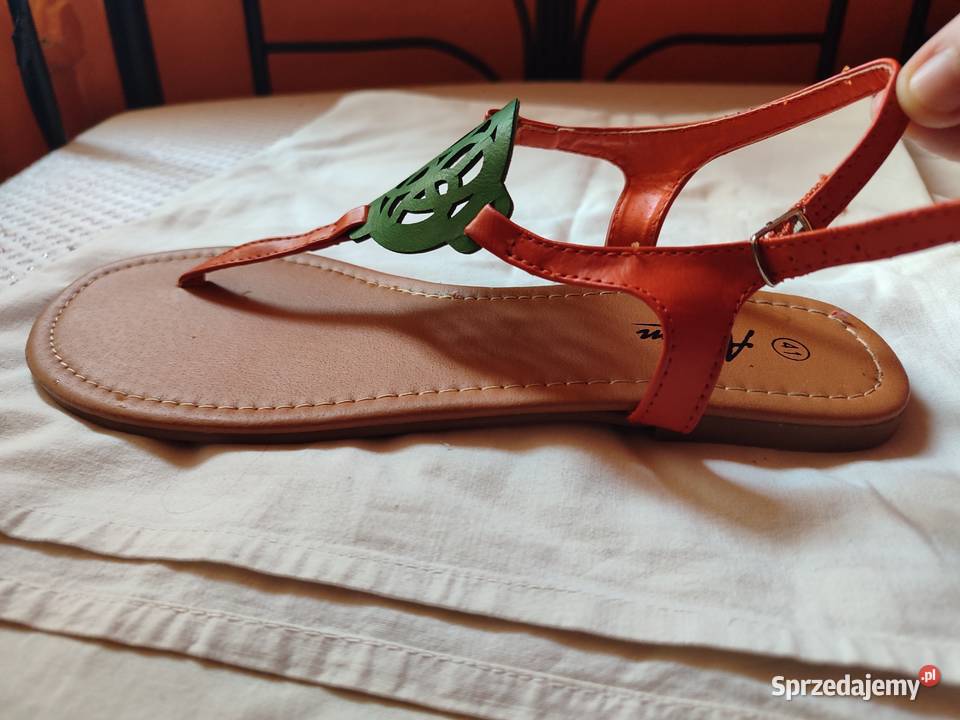 Sandały damskie r 41 oryginalny design skórzane 26.5cm Sandały i klapki