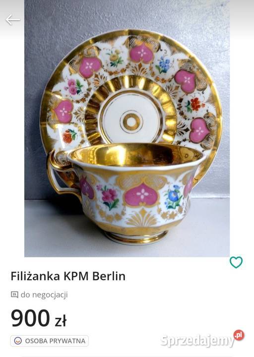 KPM BERLIN 1860
Filiżanka z talerzem deserowym Pabianice sprzedam