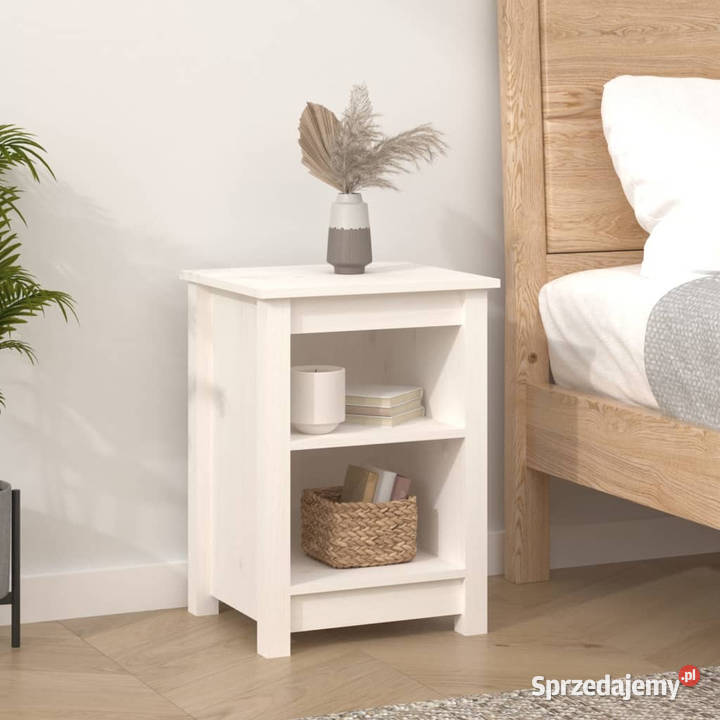 Szafki nocne 2 białe 40x35x55 lite drewno Warszawa