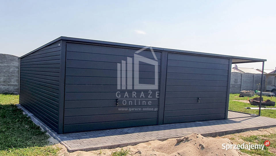 GARAŻ BLASZANY 6 x 5m spad tył 2x Brama drzwi Wieliczka