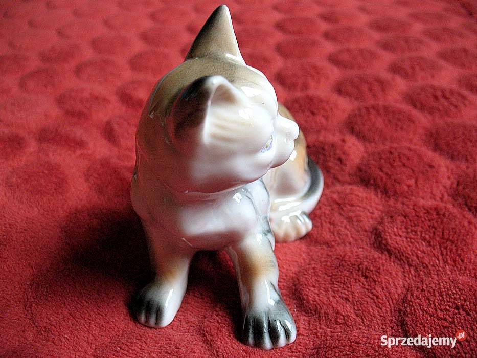 Kot mały uroczy kotek Figurka stara porcelana 9 Siedlce