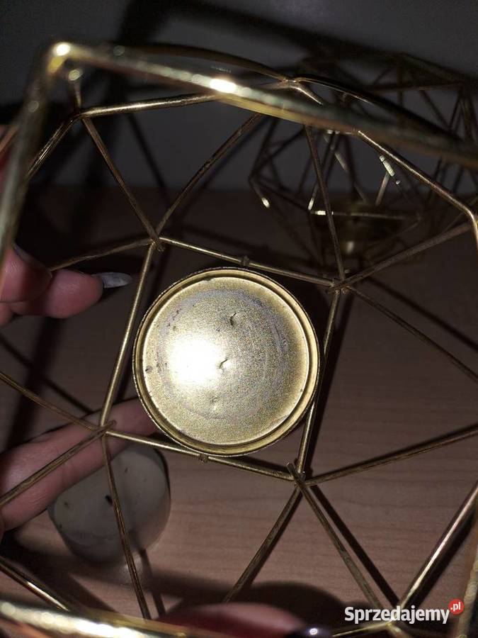 Świeczniki Złote Geometryczne 2 sztuki Żnin