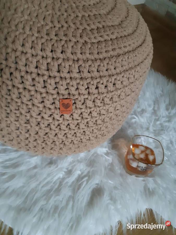 Pufa ze sznurka bawełnianego 5mm robione łódzkie Łódź