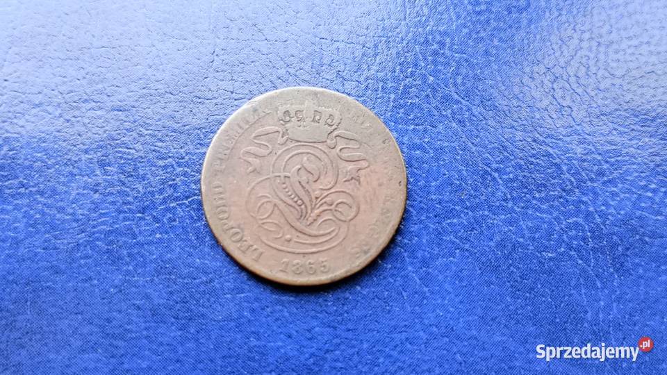 Stare monety 2 cent 1865 Belgia Lesko
