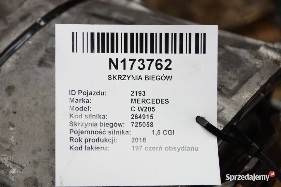 SKRZYNIA BIEGÓW MERCEDES C W205 4MATIC Lipno