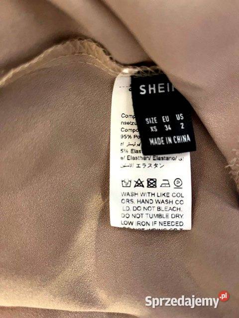 shein sukienka elegancka koszulowa bezowa hit brązowy/beżowy Choszczno