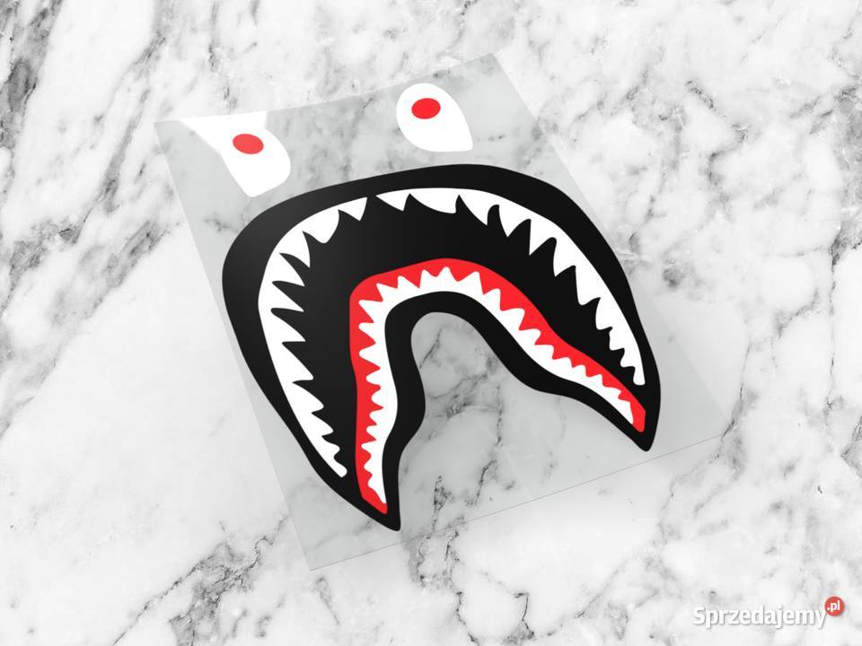Naklejka BAPE SHARK 8 x 6 bapeshark supreme Akcesoria Choroszcz sprzedam