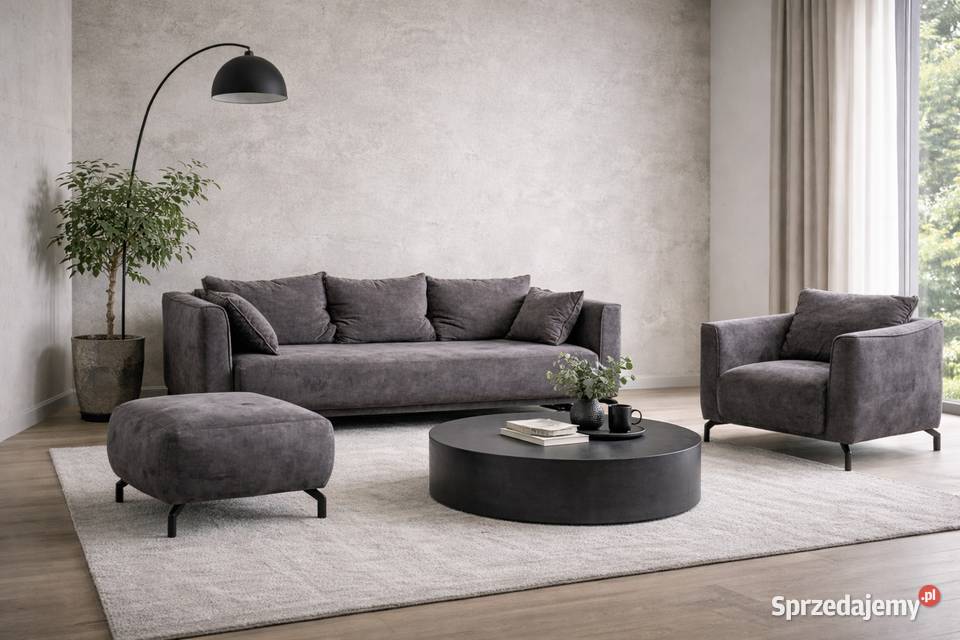 Nowoczesny zestaw wypoczynkowy sofa fotel pufa zachodniopomorskie Budno