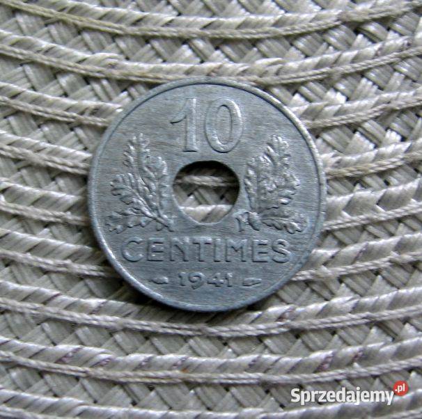 Francja 10 Centimes 1941r Cynk Vichy Numizmatyka Kalisz