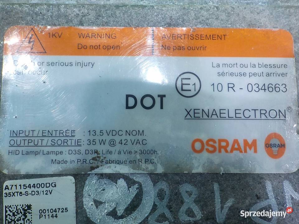 FORD FOCUS MK3 16 B 11r HB 5D przetwornica XENON osobowe Przetwornice mazowieckie sprzedam